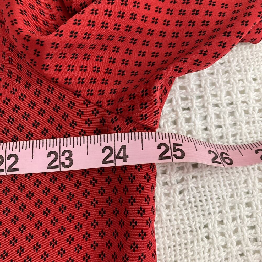Impressions of California Size 40 Red Black Diamond Pattern Button Up Blouse VTG - Picture 6 of 6